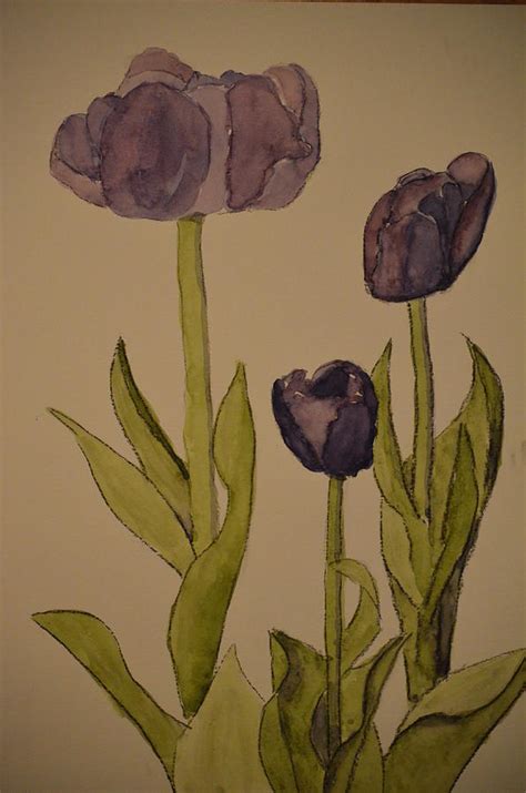 Purple Tulips Painting by James Cox - Fine Art America