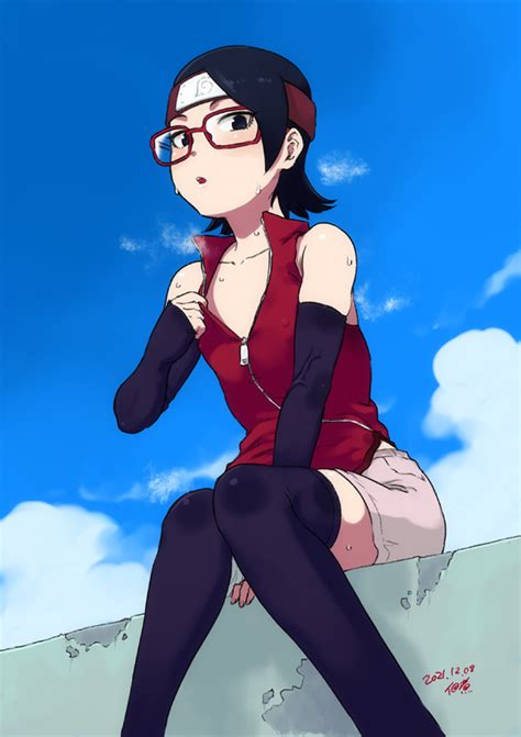 uchiha sarada (naruto and 1 more) drawn by tsukudani_(coke-buta) | Danbooru