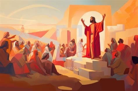 Jesus christ preaching to a crowd — Photo — Lightstock