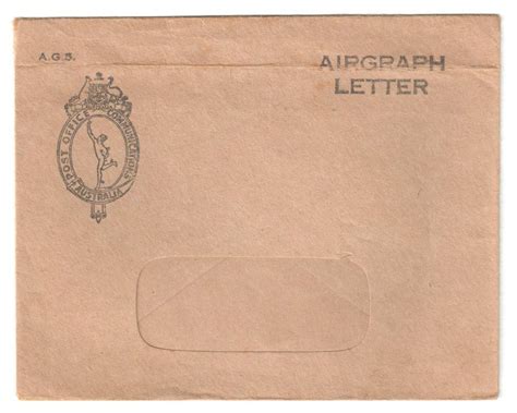 australian airgraph letter envelope post office communications austr