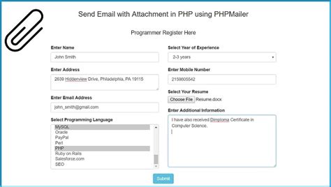 send email  attachment  php webslesson