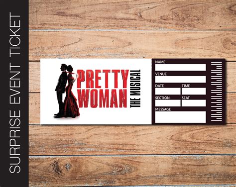 printable pretty woman broadway surprise ticket editable etsy