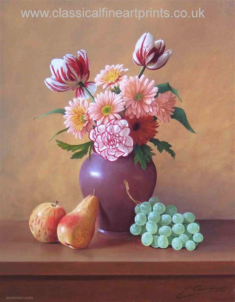 25 Mind Blowing Still Life Oil Paintings by Philip Gerrard - Flowers and Fruits