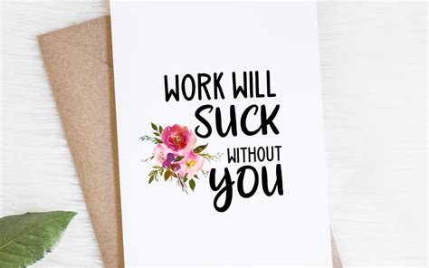 Coworker Leaving Farewell Card, Funny Going Away Gift, Work Will Suck Without You - Etsy