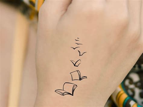 books birds temporary tattoo etsy