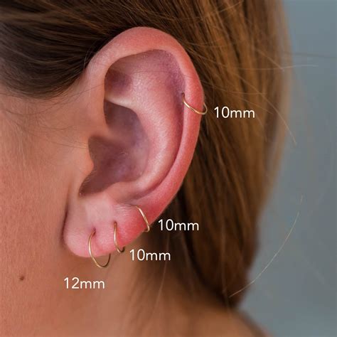 hoop earring size guide measuring  ears   perfect fit