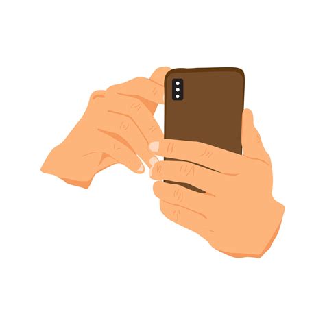 vector illustration of person holding smart phone, hand holding smart ...
