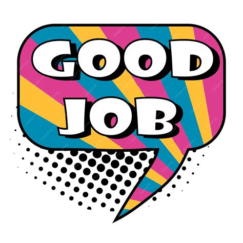 Premium Vector | Good job comic text, comic speech bubble, comic