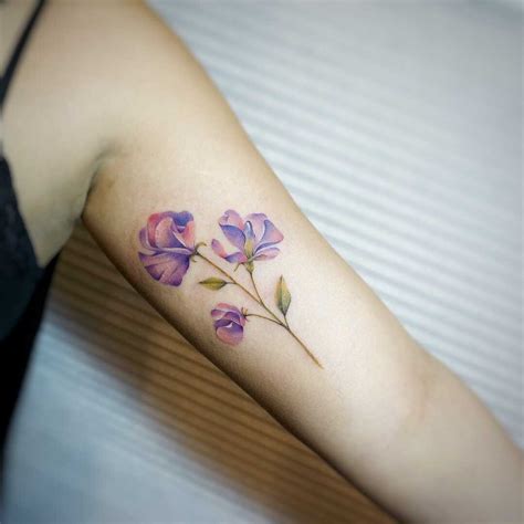 Sweet pea tattoo by tattooist G.NO - Tattoogrid.net