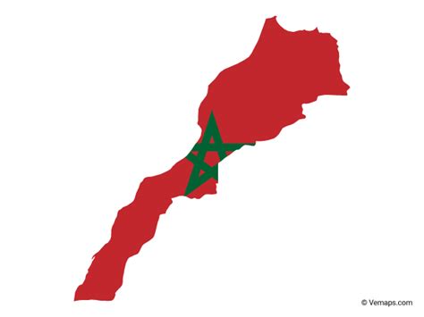 Flag Map of Morocco | Free Vector Maps Map Vector, Vector Free, Morocco ...