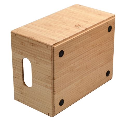 2-Piece Bamboo Open-Front Storage Bin Set – Large & Small Stackable Or