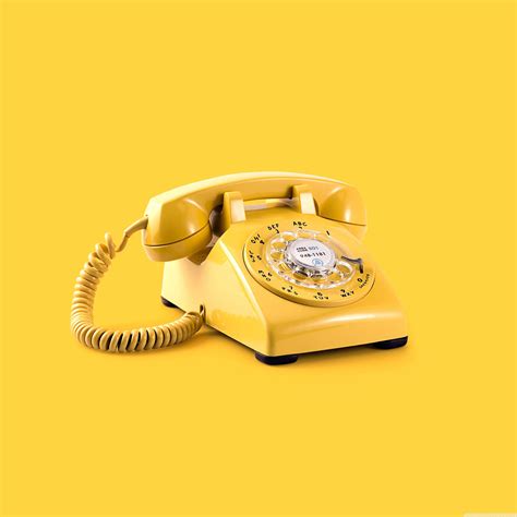 Download Aesthetic Retro Yellow Telephone Wallpaper | Wallpapers.com