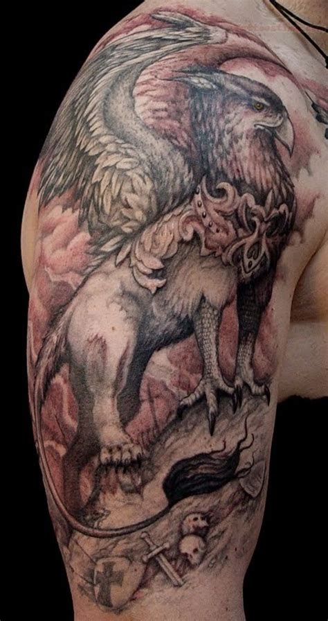 14 Gorgeous Griffin Tattoo Design Ideas | Griffin tattoo, Back tattoo ...