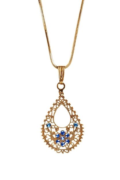 Premium Photo | Gold pendant isolated
