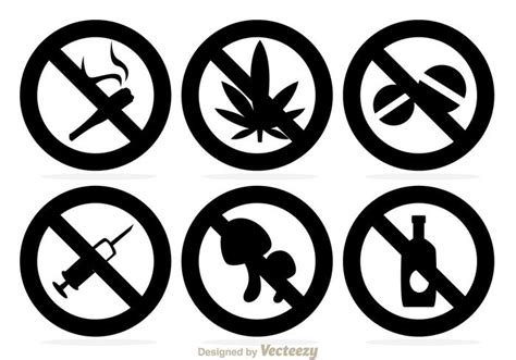 No Drugs Black Icons - Download Free Vector Art, Stock Graphics & Images