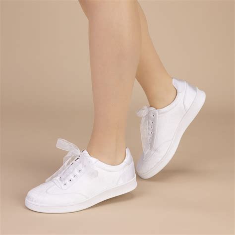 Perfect Bridal Scarpe da ginnastica da sposa in pizzo Paisley Avorio