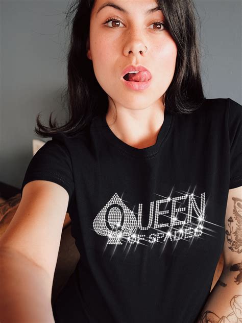 Queen of Spades Rhinestone T-shirt (QOS) - Etsy