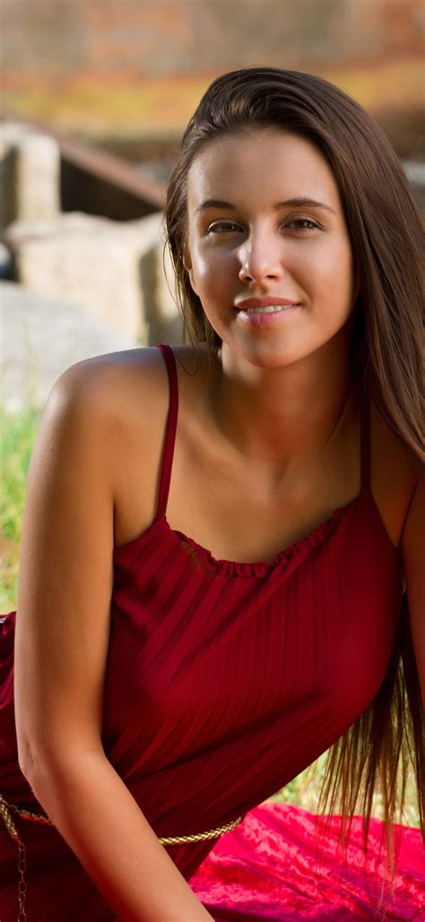 Download wallpaper look, nature, smile, dress, Alisa Amore, section