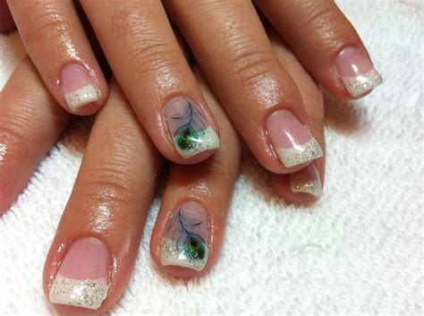 Peacock Bling Peacock Nail Designs, White Tip Nail Designs, Nail Art Designs, Peacock Nails ...