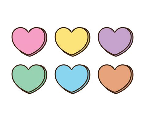 sweet heart candy vector sweetheart candies isolated  white