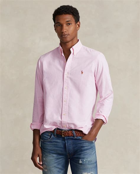 Camisa Polo Ralph Lauren Oxford Rayas rosa – Store In Perú