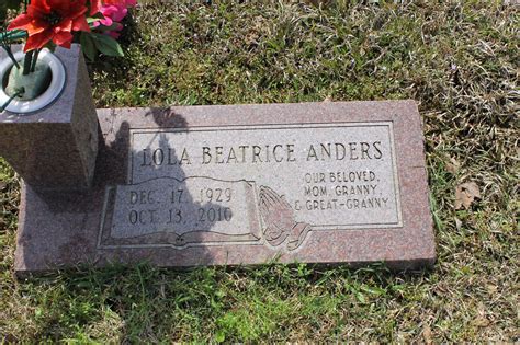 Lola Beatrice Bowden Anders (1929-2010) - Find a Grave Memorial