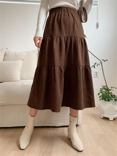 Classic tiered long skirt tiered swing skirt long tiered skirt tiered