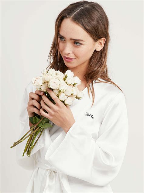 Bride Langley Robe In Chalk | Morgan Lane White Luxe Silk Robes