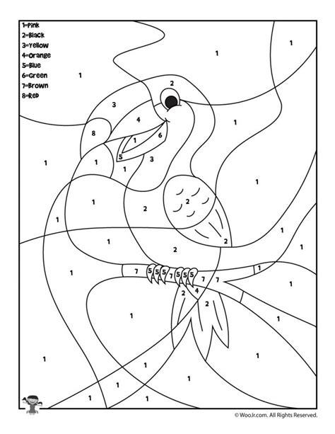 Preschool Color By Number Animal Coloring Pages | Woo! Jr. Kids ...