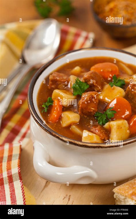 beef stew  potatoes  carrots stock photo alamy