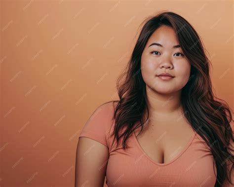 Confident curvy asian woman portrait | Premium AI-generated image