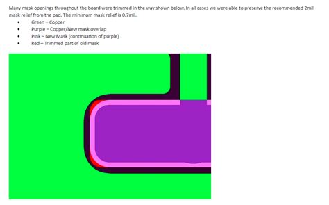 "mask-to-copper" constraint violation reported by fab vendor ...