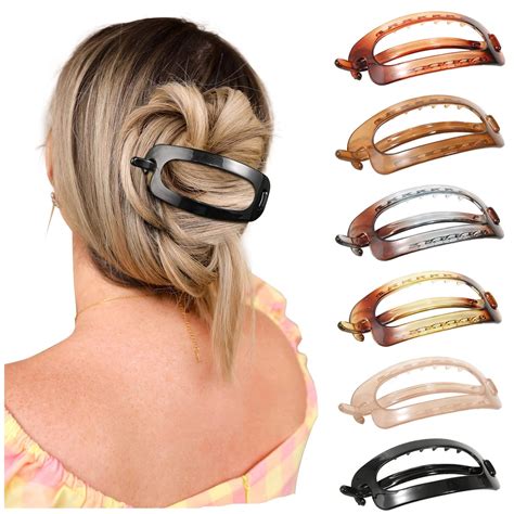 Amazon.com : French Concord Hair Clips Claw - 6Pcs Side Slid Flat Hair