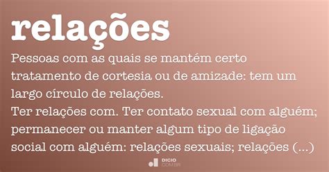 O Que Significa Relações - Relações - Dicio, Dicionário Online de Português