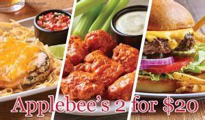 Applebee’s 2 for $20 Menu | Choose Appetizer + 2 Entrees
