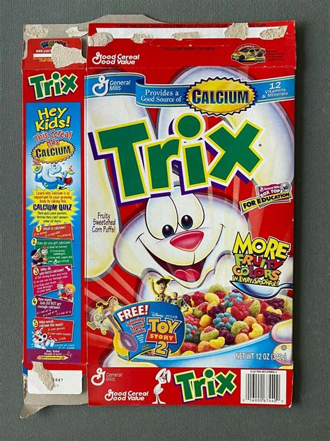 General Mills Trix cereal box featuring Disney's Toy Story 2 Spinning