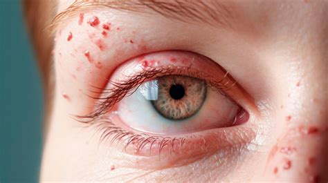 Premium AI Image | Symptoms of Seasonal Illness Contact Dermatitis Red Eye Disease Medical ...