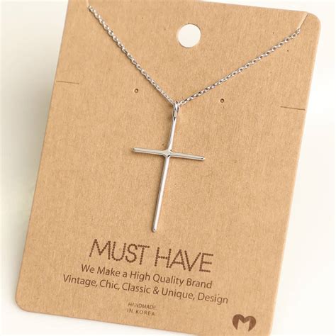 Thin Cross Necklace- Silver | Spring Harvest Store