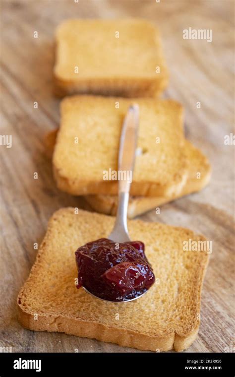 rusks and jam Stock Photo - Alamy