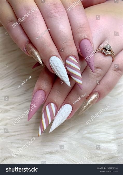 Beautiful Acrylic Extension Stiletto Nail Shape Stock Photo 2077158598 ...