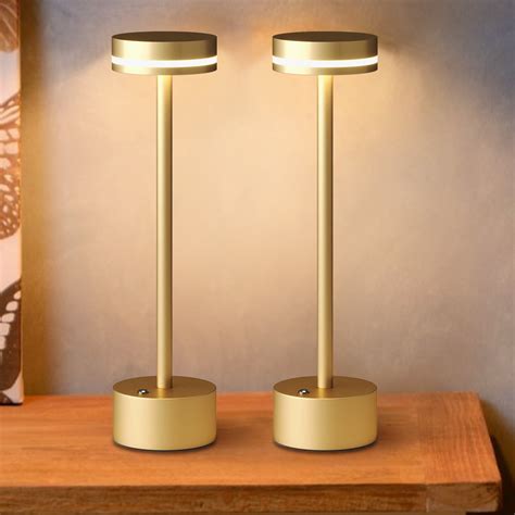 LED Rechargeable Cordless Aluminum Table Lamp, 3000K Warm White, 3