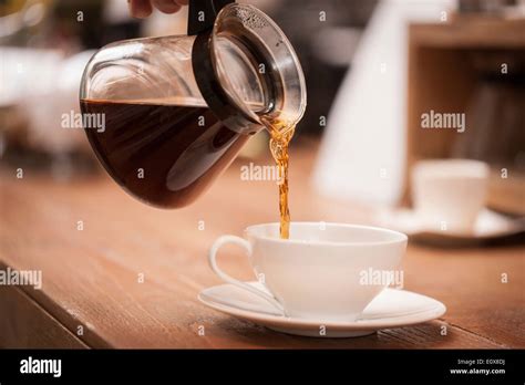 coffee  poured   cup stock photo alamy