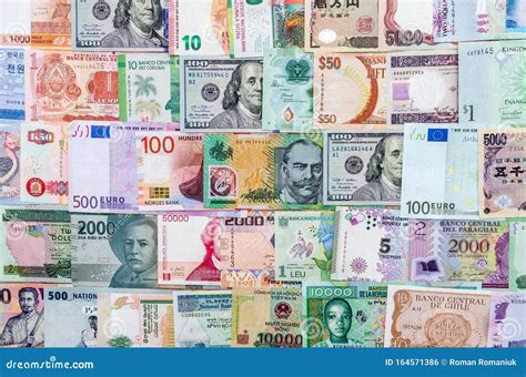 Closeup on Banknotes Collection from All Around World Stock Photo ...