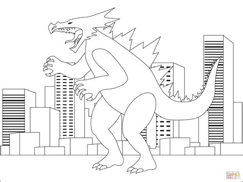 Godzilla coloring page | Free Printable Coloring Pages