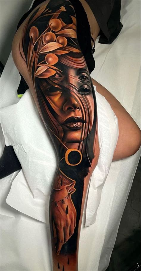 pin  aaricia bruneau  tatouage leg tattoos women full leg