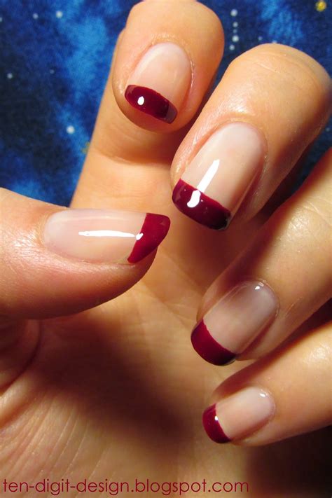 Ten Digit Design: Burgundy French Tips