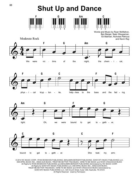 Shut Up And Dance by Walk The Moon Sheet Music for Super Easy Piano at