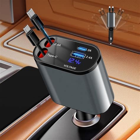 Amazon.com: Retractable 4 in 1 Fast Charging 100W Phone Charger ...