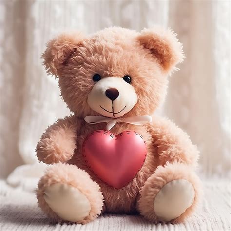 Premium Photo | Teddy bear holding a heart Valentine Day clipart