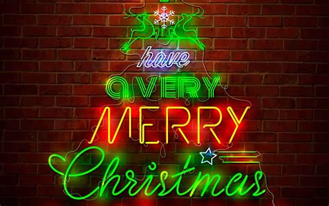 Merry Christmas Neon Sign Wallpapers - Wallpaper Cave